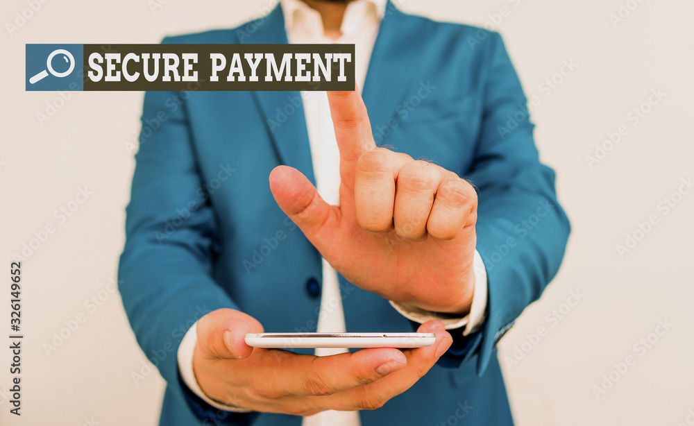 Poster conceptual hand writing showing secure payment. concept meaning webpage where credit card numbers ar