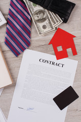 Signed contract with various items.Business plan development. Business concept.