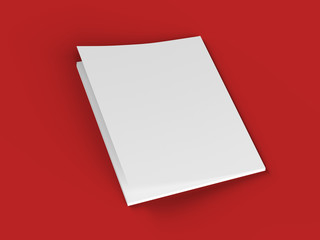 Magazine with open cover. Vertical A4 format. 3d illustration.