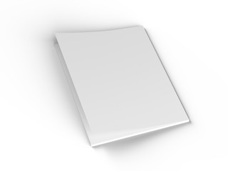 Magazine with open cover. Vertical A4 format. 3d illustration.