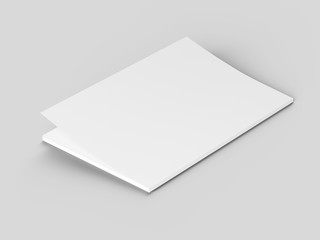 Magazine with open cover. Vertical A4 format. 3d illustration.