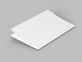 Magazine with open cover. Vertical A4 format. 3d illustration.