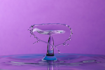 Abstract photograph of a water drop collision created with two water drops splashing together...
