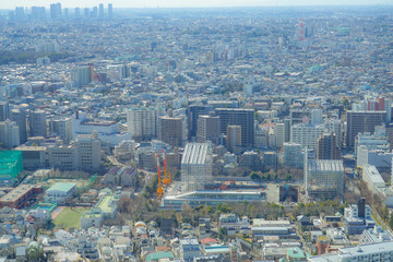 Fototapeta premium 恵比寿ガーデンプレイス展望台から見える東京の街並み