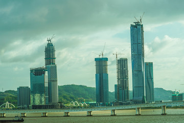 マカオ特別行政区の街並みとマカオタワー