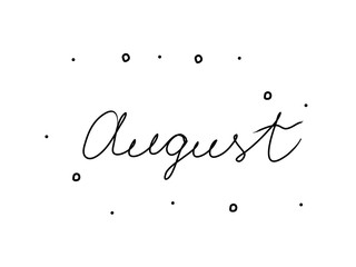 August phrase handwritten with a calligraphy brush. August in german. Modern brush calligraphy. Isolated word black