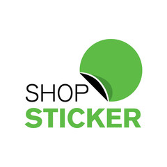 Vector logo for sticker shop, sticker store