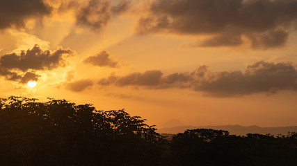 sunset in the mountains