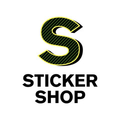 Vector logo for sticker shop, sticker store