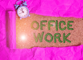 Conceptual hand writing showing Office Work. Concept meaning any clerical or administrative work...