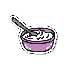 yogurt doodle icon, vector illustration