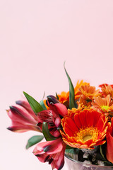 Bouquet of red and orange flowers
