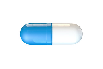 3D Rendering of Medicine Concept Capsule Pill and Tablet on White