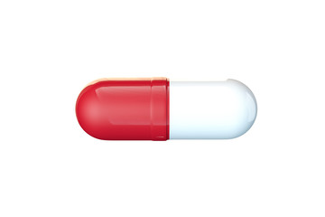 3D Rendering of Medicine Concept Capsule Pill and Tablet on White