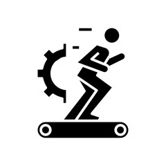 Automatic process black icon, concept illustration, vector flat symbol, glyph sign.