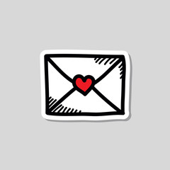 love letter doodle icon, vector illustration