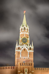 Spasskaya tower of the Kremlin on Red square - Moscow, Russia