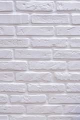 White brick wall background, texture