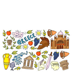 Travel to Greece elements. Greece symbols for magazines, web, tourism