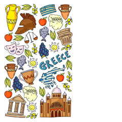 Travel to Greece elements. Greece symbols for magazines, web, tourism
