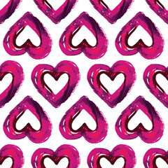 Vector seamless pattern with hearts. Abstract background for Valentine's Day.