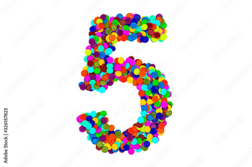 Poster number 5 from confetti. 3d rendering