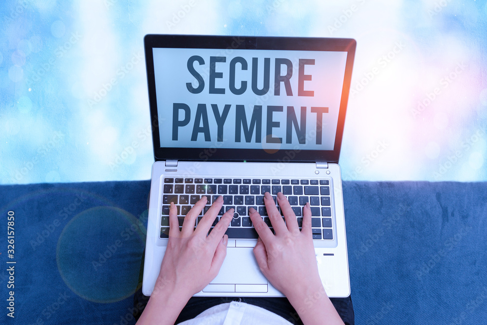 Poster conceptual hand writing showing secure payment. concept meaning webpage where credit card numbers ar