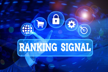 Handwriting text Ranking Signal. Conceptual photo characteristic of a website that search engine...