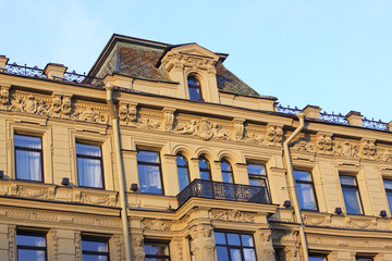 Fototapeta na wymiar interesting buildings of St. Petersburg, House of P. Sharov (P. I. Likhachev). 1877-1878, architect A.V. Ivanov