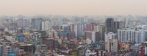 Fototapeta na wymiar Dhaka City Landscape Taken from 19th Floor