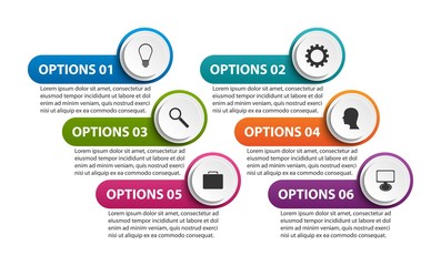 Business options infographic, timeline, design template for business presentations or information banner.