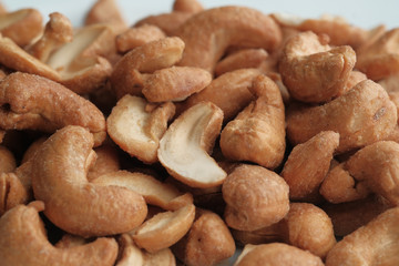 Close up of raw cashew nut in a bowl 