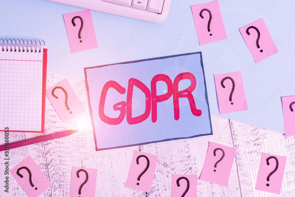 Poster text sign showing gdpr. business photo text regulation that protect the demonstratingal data and pri