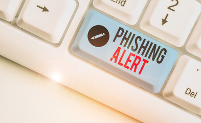 Word writing text Phishing Alert. Business photo showcasing Be cautious to fraudulent attempt to...