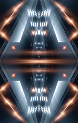 Abstract modern dark background. Dark empty scene with rays and spotlights. Night abstract blue...
