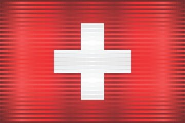 Obraz premium Shiny Grunge flag of the Switzerland - Illustration, Three dimensional flag of Switzerland