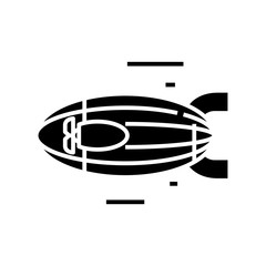 Airship black icon, concept illustration, vector flat symbol, glyph sign.