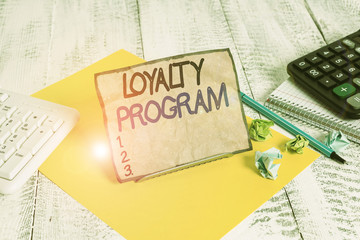 Word writing text Loyalty Program. Business photo showcasing marketing effort that provide...