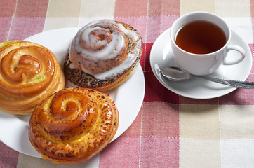 Sweet buns and tea