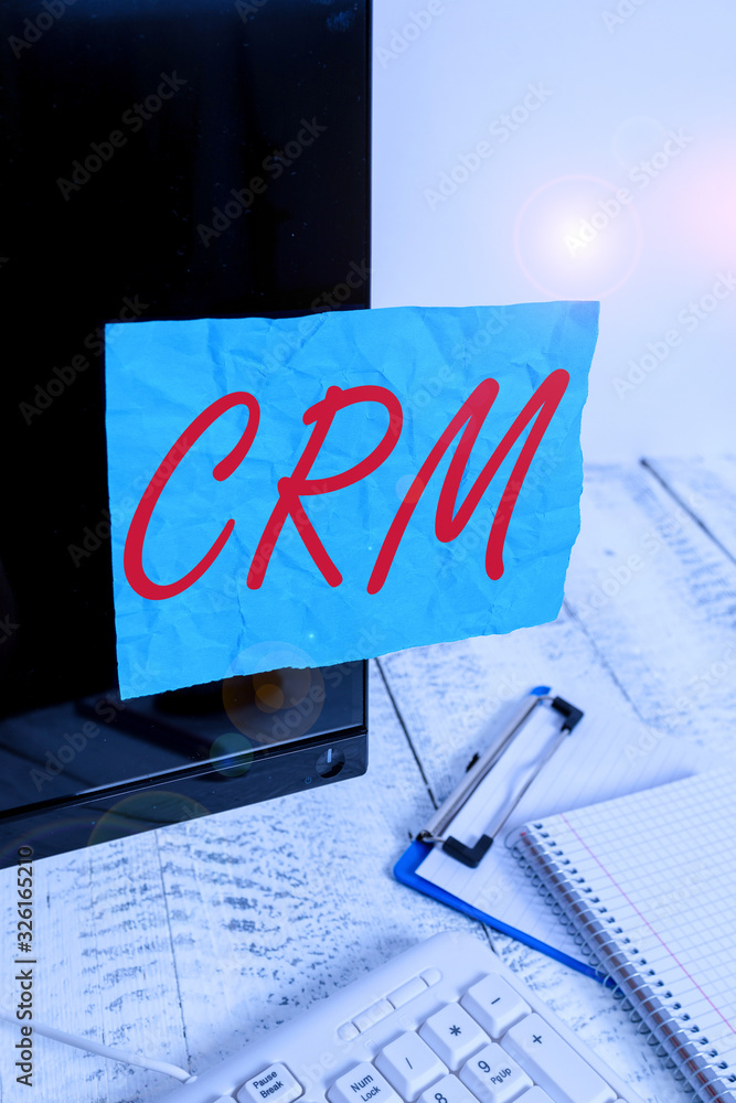 Poster text sign showing crm. business photo showcasing strategy for analysisaging the affiliation interact