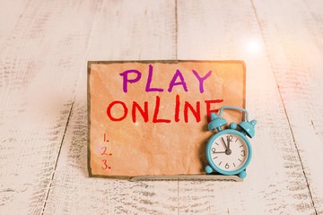 Word writing text Play Online. Business photo showcasing a video game played over some form of...