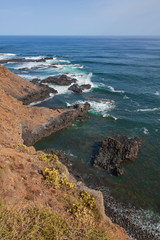 Rocky coastline in Anaga Country Park in the north of Tenerife, Canary Islands, Spain.