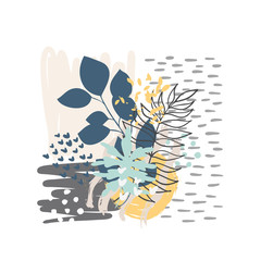 Hand drawn abstract floral background isolated on white. Vector