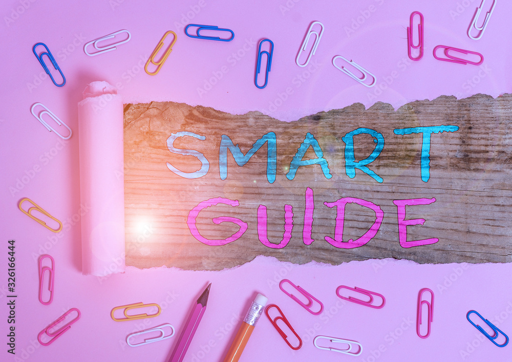 Poster handwriting text smart guide. conceptual photo used to guide the development of measurable goals to 