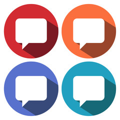 Trendy Flat Icons With Speech Bubbles. Set. Vector