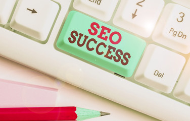 Word writing text Seo Success. Business photo showcasing accomplishment or achievement of...