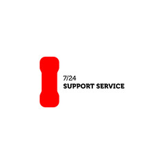 Support service icon. Phone symbol. Logo design element