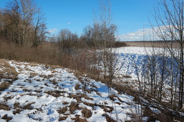  white snow in the countryside in the sun