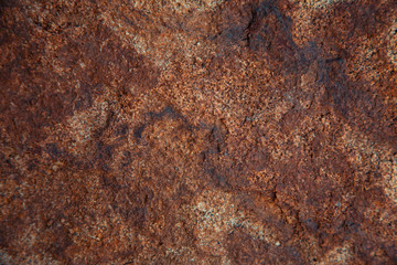 Rusty metal wall, old sheet of iron covered with rust with paint background texture