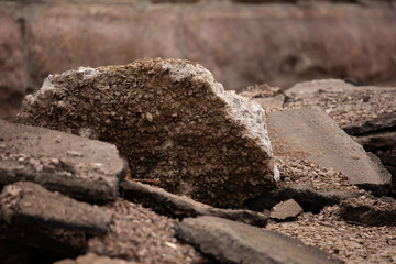 old broken asphalt in the city. road. earthquake, quake, temblor